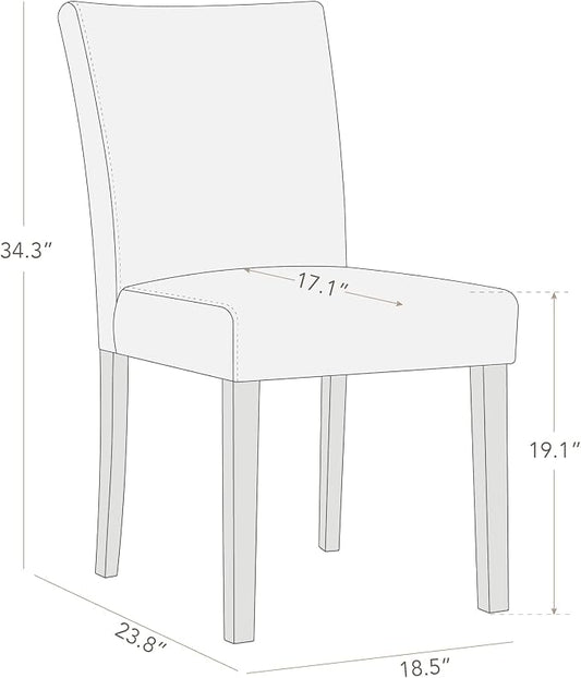 Watson & Whitely Modern Upholstered Dining Chairs, Set of 4, Yellow | Fabric Upholstery, Solid Wood Legs, Low Back, Modern Armless Parsons Style, for Kitchen, Dining Room, Restaurant