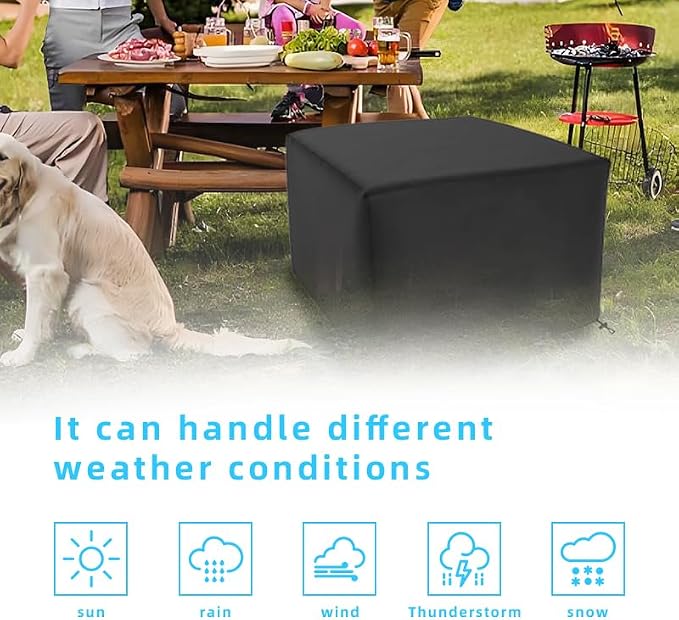 Square Fire Pit Cover for 29-32 Inch Firepit, Heavy Duty Outdoor Patio Fire Pit Table Cover, Gas Fire Pit Cover - Waterproof Dustproof Anti UV and Tear Resistant