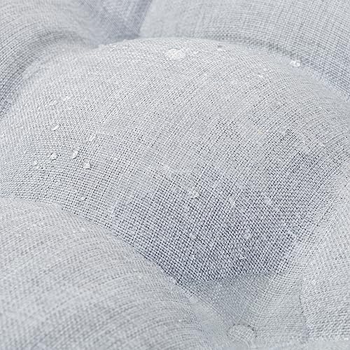 Outdoor Wicker Cushion Set of 5 - Waterproof Fade Resistant Patio Furniture Cushions, Loveseat 2 U-Shape 2 Lumbar Pillows for Porch, Bench, Backyard, Garden, Gray,White