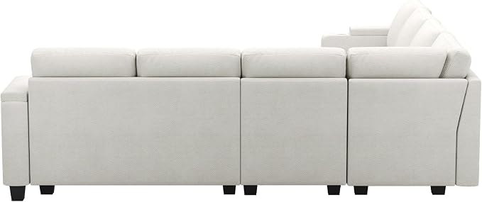 Belffin Modular Sectional Sofa Couch with Storage U Shape Convertible Corner Couches for Living Room White Couch