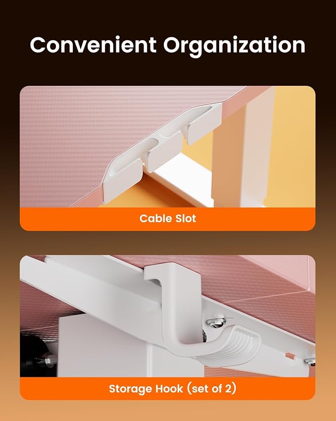 ErGear Height Adjustable Electric Standing Desk, 32 x 19 Inches Sit Stand up Desk, Memory Computer Home Office Desk, Pink