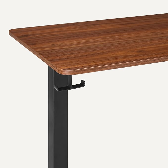Amazon Basics Electric Standing Desk, Height Adjustable Home Office Desk with Memory Buttons and Electronic Display, 47" x 24", Black/Walnut Effect