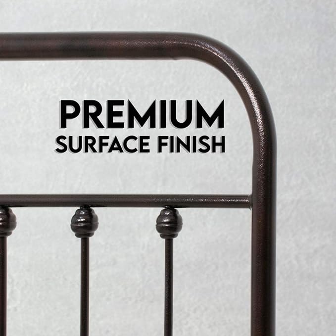 Golden Gate Beds Vintage Wrought Iron BedFrame with Classic Metal Platform Base, Headboard and Footboard, No Box Spring Needed, Easy Assembly, Mattress Base , Noise-Free, Sleek Brown Finish, Full Size