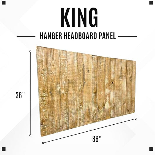 Barn Walls Boho Whitewash Headboard, Bohemian Design, Solid Wood Headboard, Floating Panels, Wall Mount, Adjustable Height, Easy Assembly, King Size