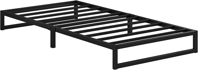 EMODA 7 Inch Twin Bed Frames No Box Spring Needed, Heavy Duty Metal Twin Platform Bed Frame, Noise Free, Easy Assembly, Black