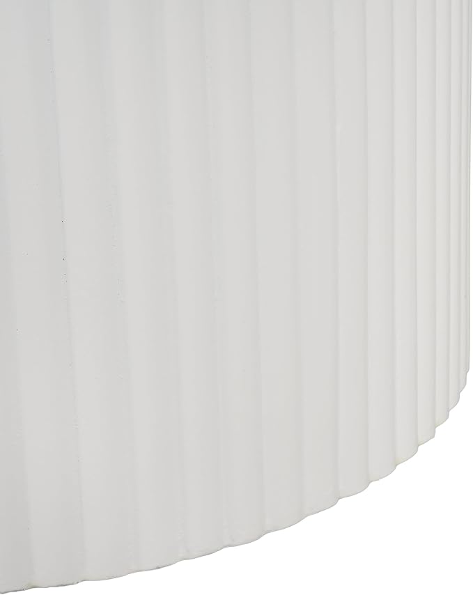 GDFStudio Propane Tank Cover Outdoor MgO Tank Holder Ribbed-Cylindrical Shape Tank Storage Hideaway Side Table for Gas Fire Pits Gas Tank Holder Storage for 20 lb Propane Tanks, 16" x 20" White
