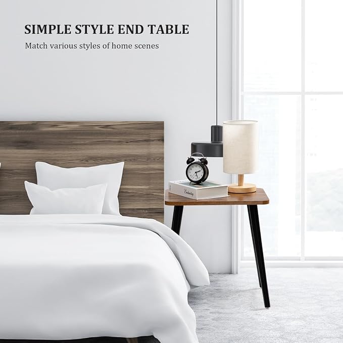 FORAOFUR End Table Set of 2, Modern Wooden Side Table for Living Room, Bedroom, Boho for Small Spaces, Easy Assembly | 2 Pack Wooden legs with modern rectangular design, fits living/bedroom, compact, sturdy, quick assembly with hardware