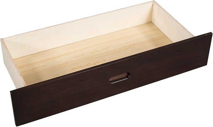 Merax Twin-Over-Twin Bunk Bed with Two Storage Drawers, Solid Wood Twin Size Bunk Bed with Guardrial and Removble Ladder, Can be Converted Into 2 Separate Beds, Espresso
