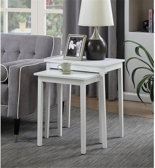 Convenience Concepts American Heritage Nesting End Tables, White