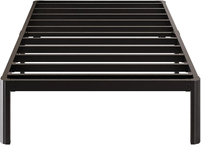 Lutown-Teen 10 Inch Twin Bed Frames with Rounded Corner Legs, 1000 LBS Heavy Duty Metal Twin Platform Bed Frame with Steel Slats Support, No Box Spring Needed, Noise Free, Easy Assembly