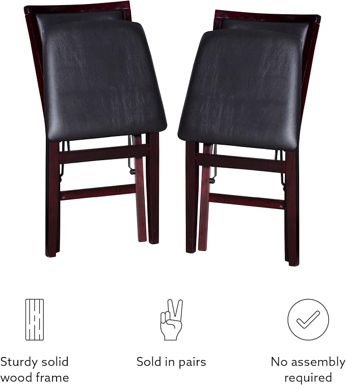 Linon Keira Pad Folding Chair, Set of 2, Engineered Wood