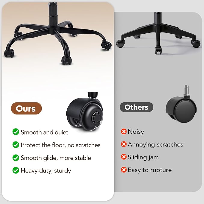 YFO Ergonomic Cross Legged Office Chair and ADHD Meditation Chair with Silent Wheels for Home Office Desk Chair and Yoga, Wider Backrest Support and Storage Pockets Design, PU Leather, Cream