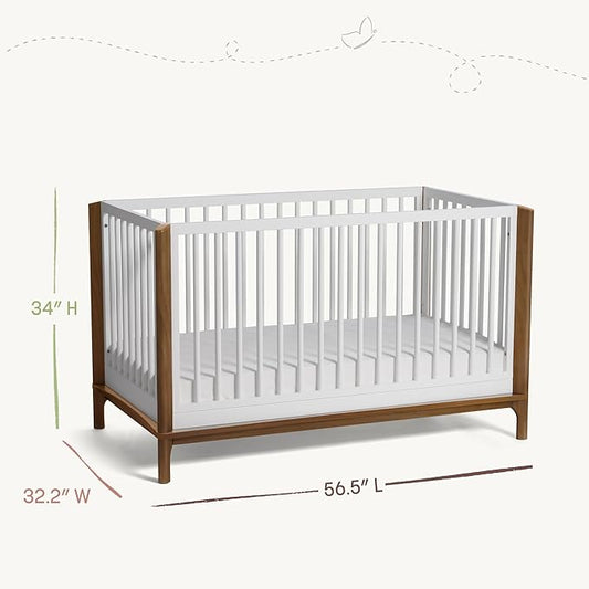 Little Seeds Laurel 4-in-1 Convertible Baby Crib to Toddler Bed in Black/Chestnut