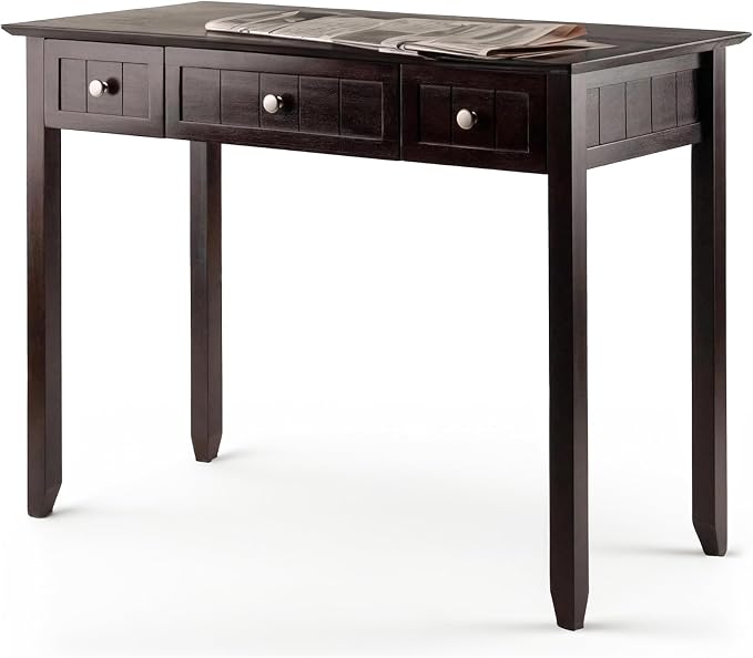 Casafoyer Writing Desk with Storage, Honey Pine Finish, 3 Drawers & Shelf, Home Office Desk, Computer Desk for Small Spaces (Coffee)