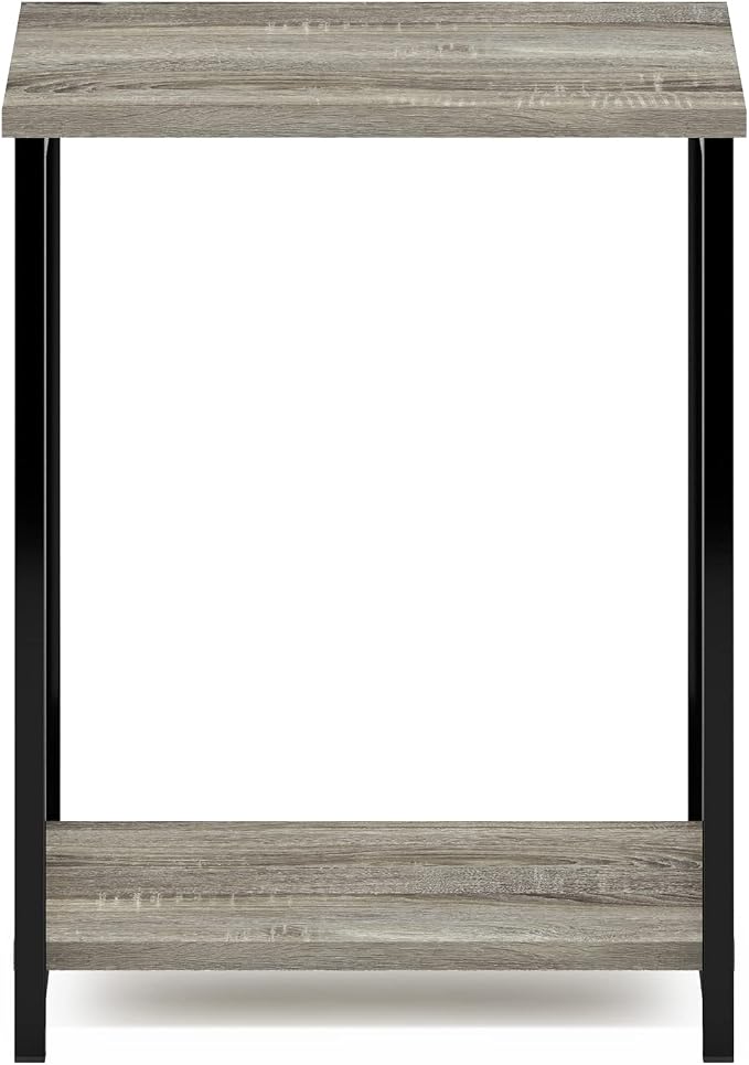 Furinno Simplistic Metal Frame End Table, 1-Pack, French Oak