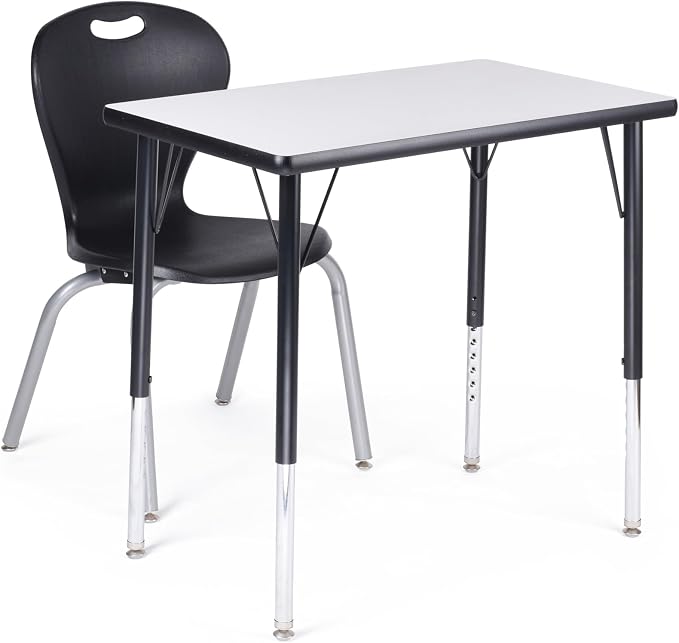 Rectangle Activity Kids Table About 24 x 36 inch (60 x 90cm) - Height Adjustable Legs - Durable Spray Edge - for Commercial Spaces