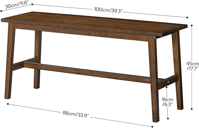 HOOBRO 39.3'' Bamboo Dining Bench, Farmhouse Kitchen Table Bench, Kitchen & Living Room Furniture, Easy to Assemble, Sturdy and Stable, Mocha MA03CD01G2