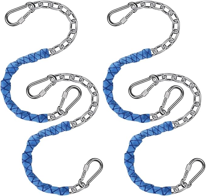 BeneLabel 4Pcs 85" Swing Chain Stainless Steel Hanging Chains with Quick Connect Hooks 1000 lbs Capacity Porch Swing Chains for Hammock Chairs, Heavy Bags, Hanging Chair Chains with Handle Grip Sleeve