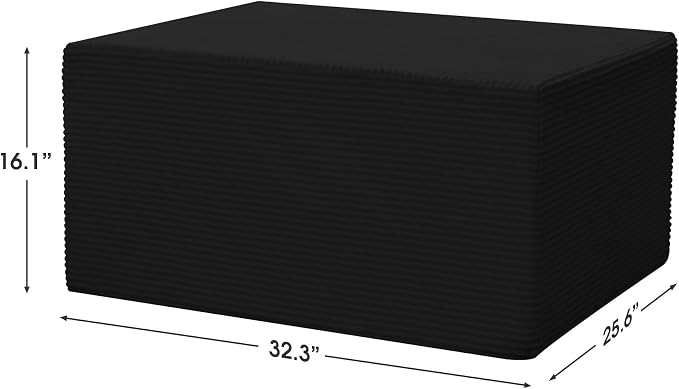 Ottoman for Cloud Sectional Boneless Couches Living Room, Modular Ottoman for Deep Seat Oversized Couch, Memory Foam Compressed Spineless Foot Rest for Bedroom Apartment Black