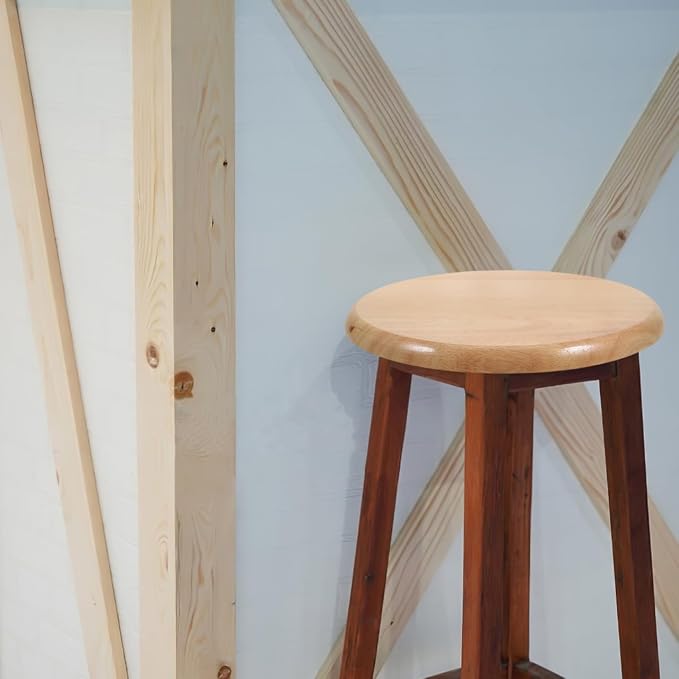 DOITOOL Solid Wood Bar Stool Seat Replacement 11.61 Inch Round Chair Seat Top for Home Office Barstools Seating Part