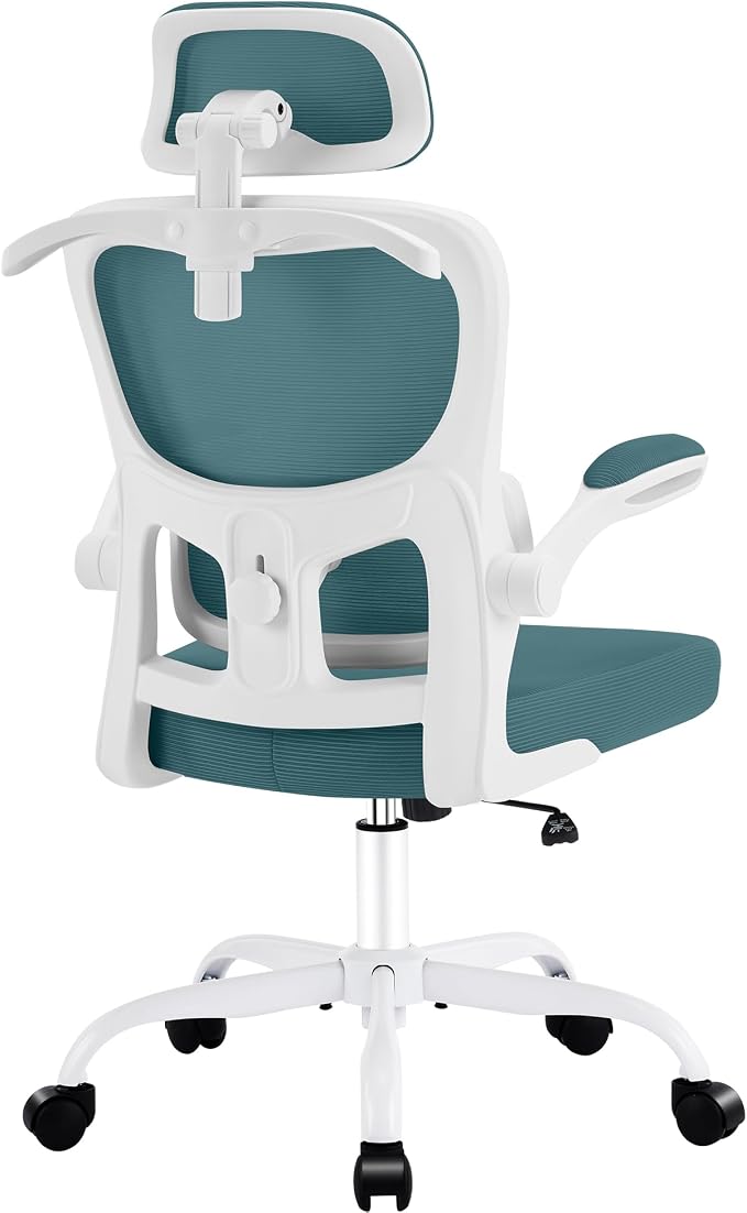 AreShark Office Chair Ergonomic Desk Chairs with Adjustable Lumbar Support& Headrest Hanger, High Back Breathable Mesh Chair with Wheels, Rolling Swivel Comfy Task Computer Chair for Home Work Gaming