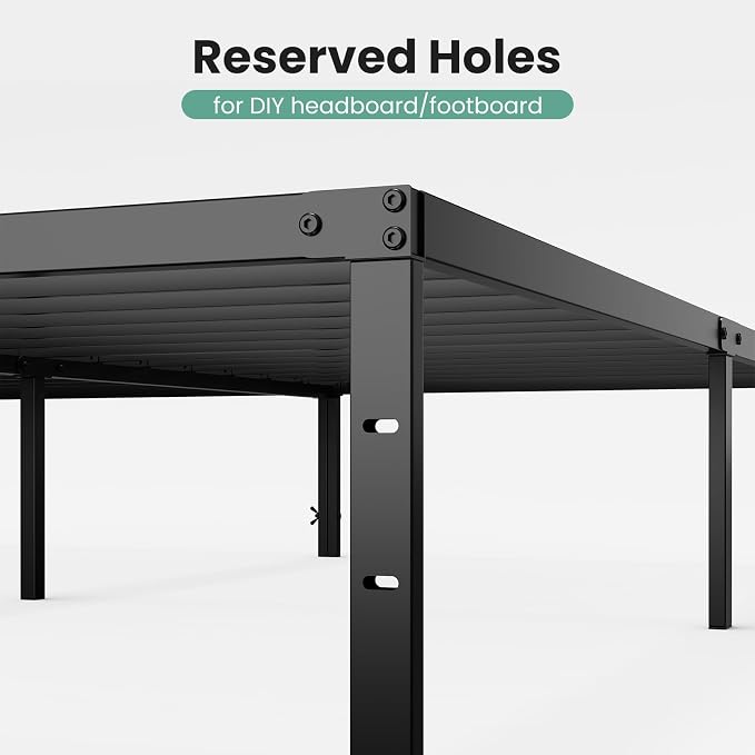 Sweetcrispy Full Size 12 Inch Platform Bed Frame, Heavy Duty Metal Foundation Frame, Noise-Free Sturdy Steel Slats, Underbed Storage, No Box Spring Needed, Quick Setup