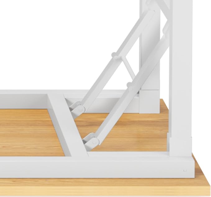 Need Home Office Desk Large Computer Desk 60 inch Sturdy Table Foldable Desk Gaming Computer Table No Assembly Required, Teak&White Frame AC5BW(152.4 * 60)
