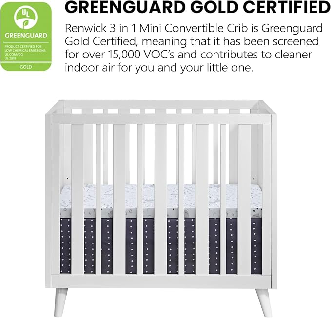Oxford Baby Renwick 3 in 1 Mini Crib, White