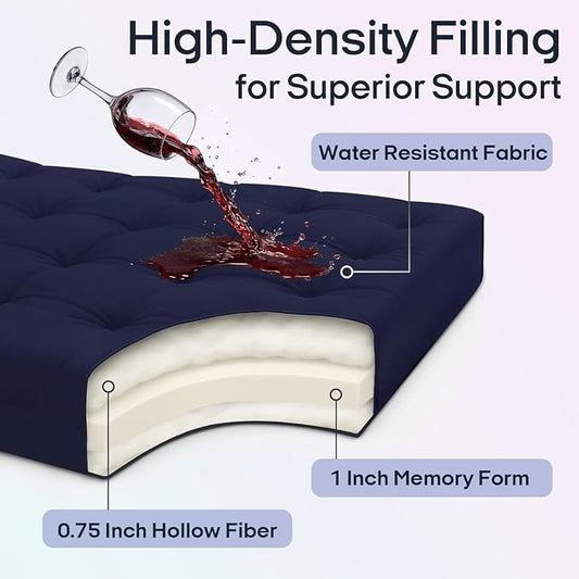 Syrinx Water Resistant Japanese Futon Mattress, King Size 80"x76", 2.5 Inch Thick Japanese Floor Mattress Tatami Mat, Foldable Floor Bed Sleeping Pad for Dormitory Guest Room Camping