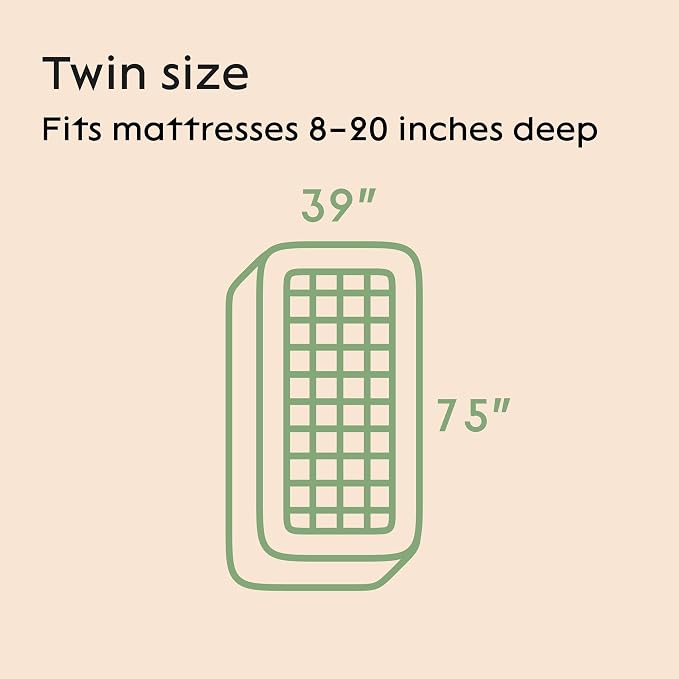 Niagara Sleep Solution Ultra Soft Twin Size Mattress Topper - Rayon Derived from Bamboo Pillow Top Mattress Pad for Back Pain Relief - Naturally Cooling for Hot Sleepers, Green
