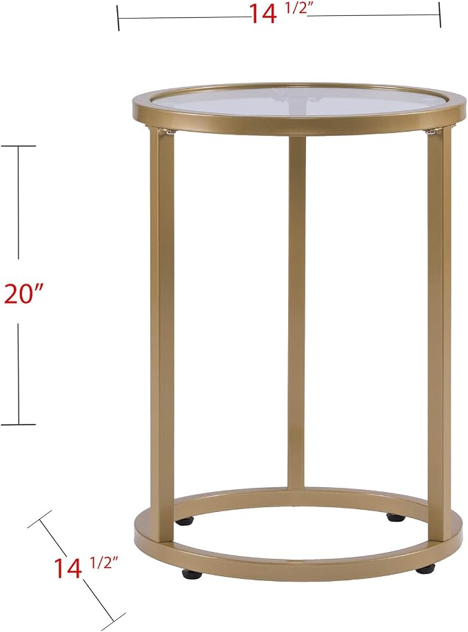 SEI Furniture Evelyn Glam Nesting Side Table 2pc Set, Gold (AMZ2924KC)