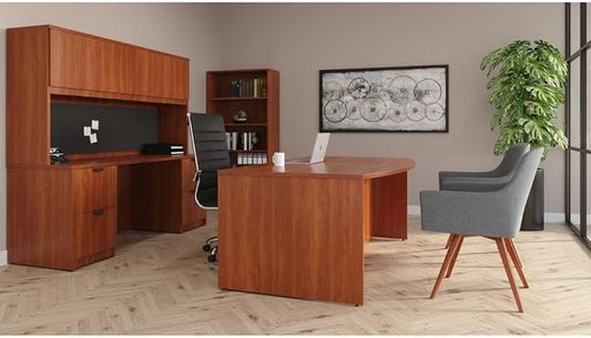 Lorell Prominence 2.0 Gray Elm Laminate Desk Unit