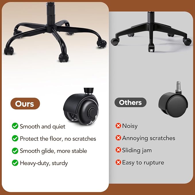 YFO Ergonomic Cross Legged Office Chair and ADHD Meditation Chair with Silent Wheels for Home Office Desk Chair and Yoga, Wider Backrest Support and Storage Pockets Design, PU Leather, Orange