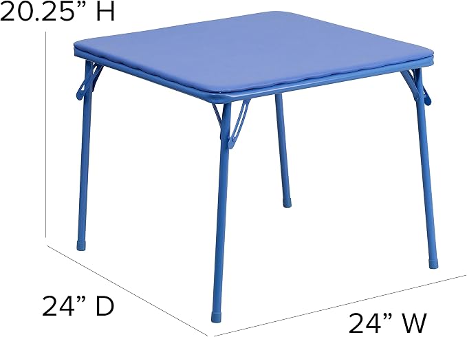 Flash Furniture Mindy Kids 3-Piece Folding Square Table and Chairs Set for Daycare and Classrooms, Children's Activity Table/Chairs Set, Multicolor