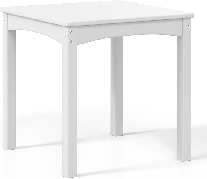 Costaelm Kids Outdoor 24" Dining Table, White