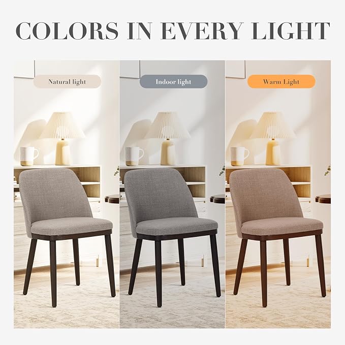 COLAMY Upholstered Dining Chairs Set of 2, Modern Kitchen Chairs with Back, Leather Side Dining Room Chairs with Wood Legs for Kitchen Dining Room Restaurant, Dark Brown