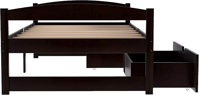 Merax Twin Wood Daybed with Two Drawers Sofa Bed for Kids Boys Girls/No Box Spring Needed Espresso