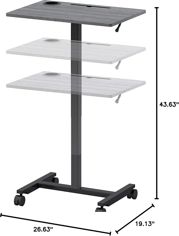 Lorell Height-Adjustable Mobile Desk