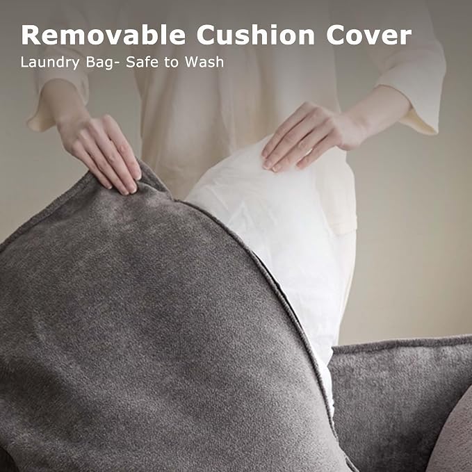 Iroomy Accent Chair, Plush Chenille Comfort Living Room Chair with Wide Seat, Modern Decorative Chair for Bedroom, Office, Reading Nook, Soft Cloud Chair Deep Seat, Grey | Premium Chenille