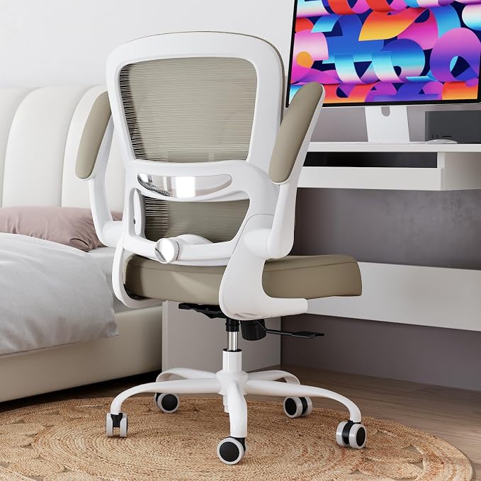 TRALT Office Chair - Ergonomic Desk Chair with Adjustable Lumbar Support, Mesh Computer Chair, Executive Chairs for Home Office Comfortable Lumbar Support,Khaki