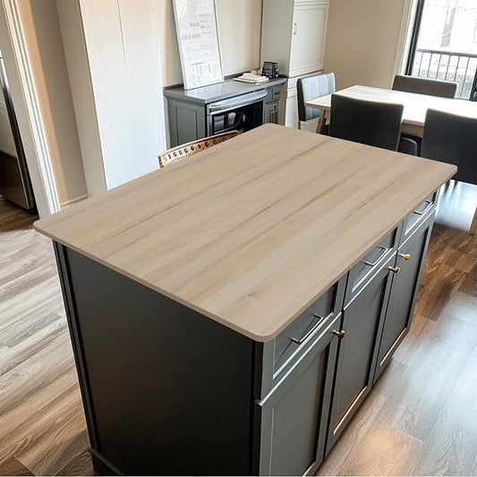 Kaboon Universal Tabletop 48"x36", Solid One-Piece Melamine Table Top, Restaurant Desk DIY, Home and Office Countertop, Oak/Grey Tone