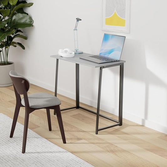 Ochine Modern 32" Folding Computer Desk, Space Saving Collapsible Desk for Home Office, Simple Laptop Writing Table for Working, Gaming Desk, 15mm Wood Material, 31.5 x 17.72 x 29.33 inches