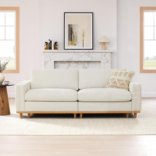 CHITA 83” Super Large Luxury Sectional Modular Sofa, Down Filled, Loveseat, Linen
