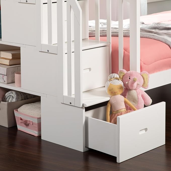 AFI, Westbrook Staircase Bunk Bed Twin Over Twin, White