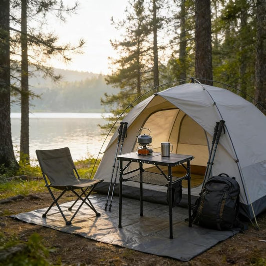 Mini Folding Camping Table - 2ft RV Space-Saving Table& Kids Toy/Learning Desk, Anti-Stain Desktop for Outdoor Glamping/Picnic/Patio & Indoor Decor (Lava Black)