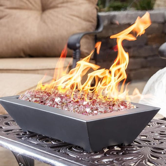 Onlyfire 10 lbs Fire Glass Rocks 1/2 Inch, Reflective Tempered Glass for Propane Fire Pit & Gas Fireplace, High Luster Firepit Glass Stones for Fire Table, Rose Gold (Multicolor Options Available)