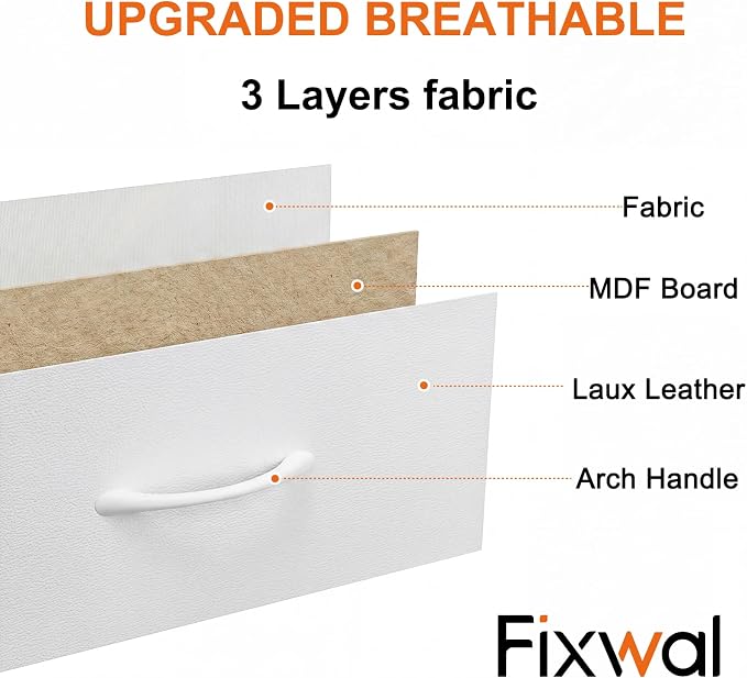 Fixwal White Tall Skinny Dresser for Bedroom, Narrow Storage Dresser Organizer with 5 Fabric Drawers, Nightstand Furniture in Closet, Entryway, Hallway