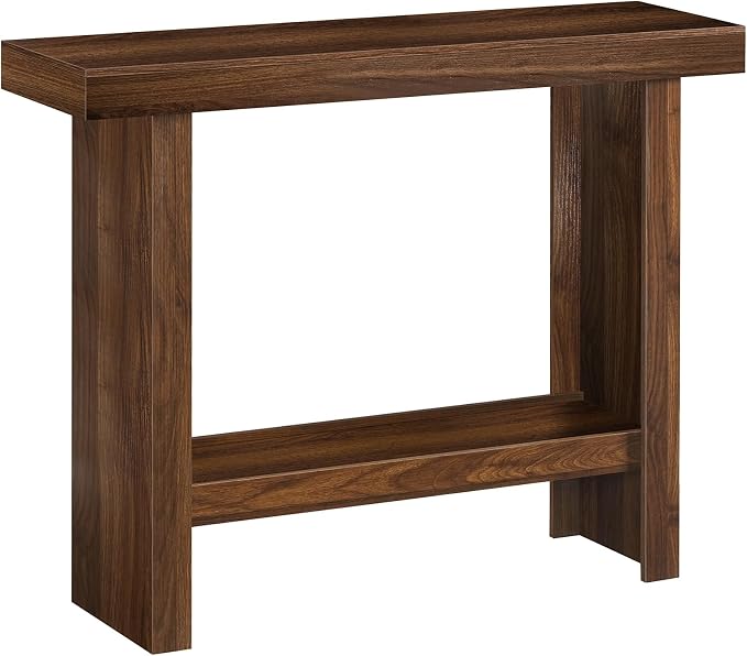 MAHANCRIS Console Table, 39.4'' Entryway Table for Hallway, Narrow Sofa Table Behind The Couch, Modern Foyer Tables for Entrance, Living Room, Corridor, Easy Assembly, Walnut CTZB16801