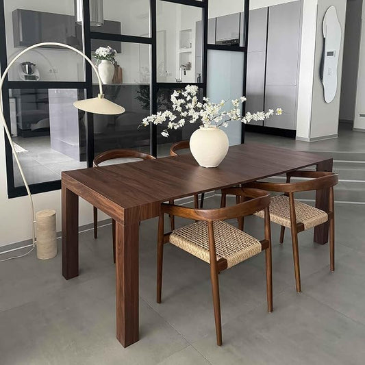 Mobili Fiver, First, Extendable Console Table 17.7(120) x35.4 in, Walnut, Made in Italy