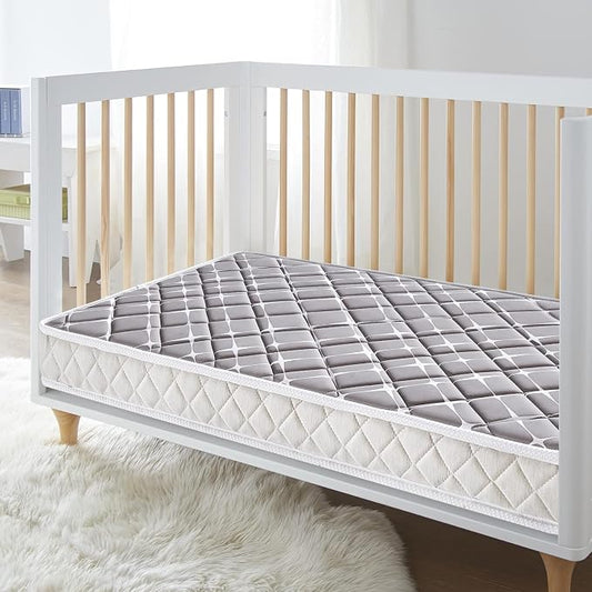 Premium Hypoallergenic Baby Crib Mattress and Toddler Mattress - 52" x 27.6" x 5" - Breathable - Firm Soft - Fits Standard Cribs and Toddler Beds